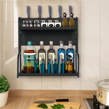 2 Tier Spice Rack Organizer For Countertop Kitchen Storage Rack Stainless Steel